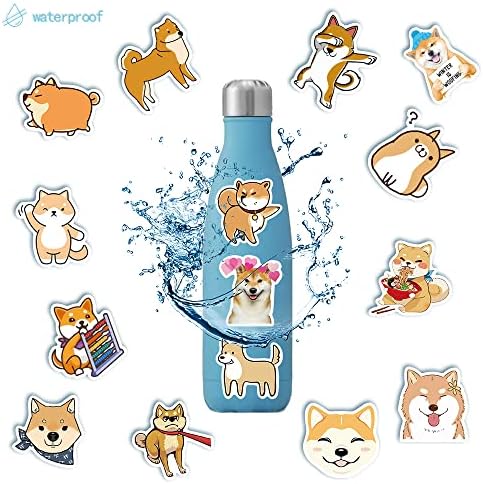 מדבקות כלבים של שיבה אינו אפראלית חבילות 50 יח ', מדבקות ויניל חמודות של בעלי חיים לבקבוק מים, מחשב נייד,