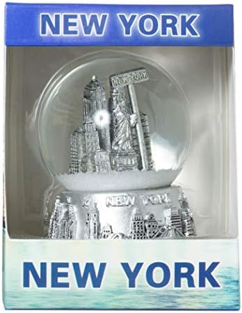 ינשוף אומן ניו יורק קו הרקיע הרקיע מכסף מטאלי 45 ממ מיני מזכרות מים שלג גלובוס שלג