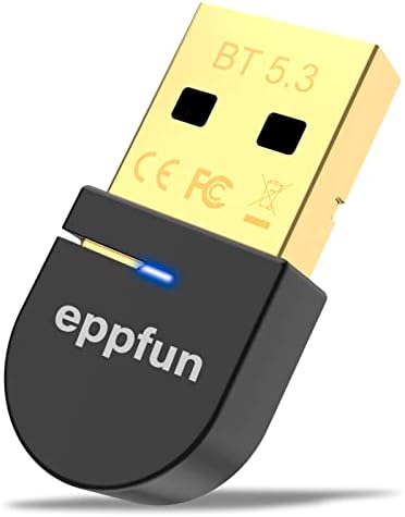 מתאם Bluetooth USB של EPPFUN עבור שולחן עבודה מחשב נייד, Bluetooth 5.3 מקלט דונגל, מתאם שמע אלחוטי,