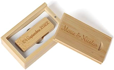 מתנה בהתאמה אישית בהתאמה אישית USB 2.0 כונן פלאש מקל Memroy, מתנה בהתאמה אישית חרוט עץ כונן הבזק מעץ לחתונה,