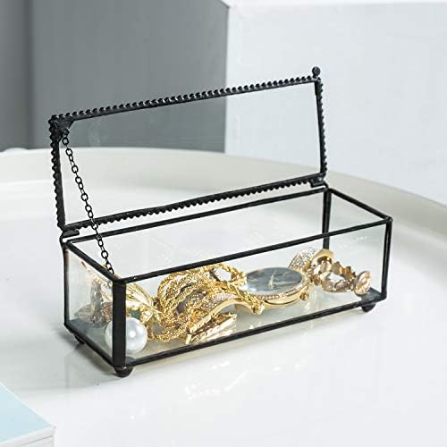קופסה מכסה זכוכית וינטג 'קופסה קצה צמיד שומר תכשיטים דקורטיביים תצוגת תכשיטים דקורטיביים בהתאמה אישית