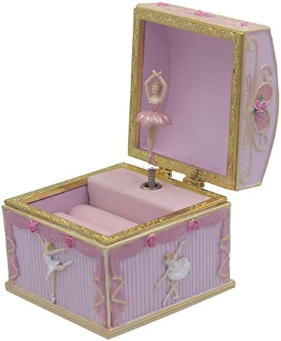 סינגק מתנה עטוף קופסת מוסיקה בלרינה עם קופסת תכשיטים, קופסא מוזיקלית מפוסלת ביד צבוע ביד סוואן אגם