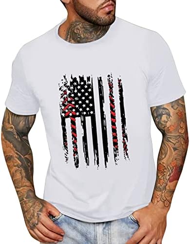 יום העצמאות האמריקני של XXBR עליון לגברים 4 ביולי חולצת טי קרוס צווארון כוכבים פסים חולצת הדפסה
