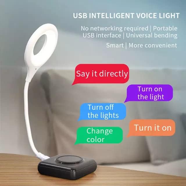 USB מיני קולי נייד מופעל מנורת קריאה של צוואר צווארון 3 מצבים קריאה נסיעות לילה אור לבן