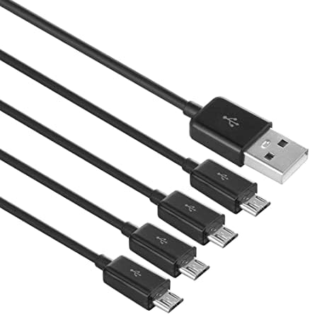 Vrllinking כבל טעינה מרובי מיקרו USB, 4 ב 1 USB 2.0 זכר ל -4 מיקרו USB זכר, כבל מפצל מיקרו USB
