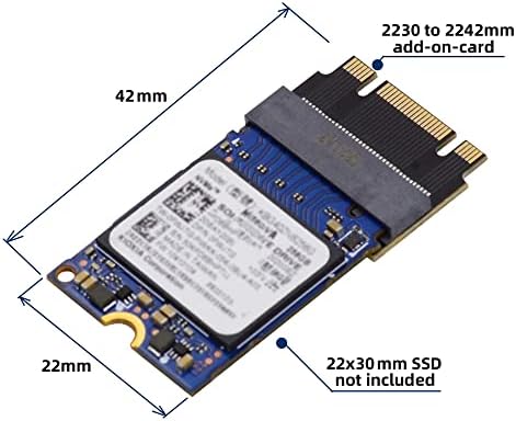 Cablecc ngff b+m מקש nvme m-key זכר לנקבה 22x30 ממ עד 22x42 ממ מתאם הרחבה עבור 2230 2242 SSD