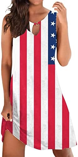 מיאשוי נשים שמלות ארוכות מזדמנים יום העצמאות לנשים אמריקאי 4 של יולי מודפס בוהו שמלת קיץ לנשים קצר