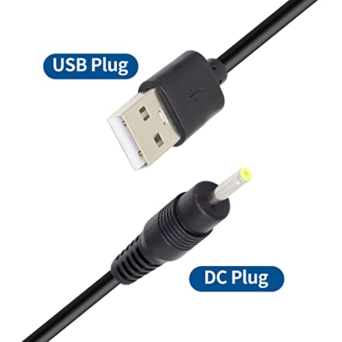 Riieyoca 5V DC Power Cable, USB 2.0 זכר ל- DC 2.5 ממ x 0.7 ממ כבל חשמל זכר לנתב, נורת LED,