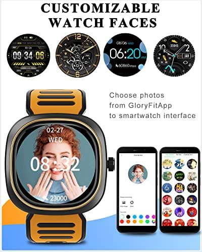 שעון חכם של Doogee לגברים, גשש כושר של Smartwatch עבור אנדרואיד ו- iOS, גשש כושר אטום למים IP68