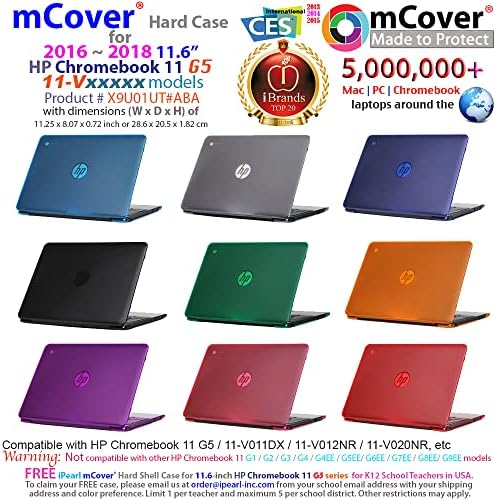 מקרה McOver תואם לשנת ~ 2018 11.6 HP Chromebook 11 G5 / 11 -VXXXXX סדרת מחשבים ניידים מחשבים