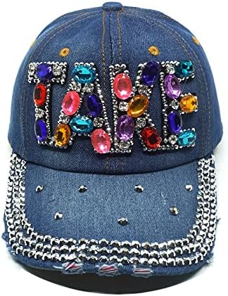 אהבה כובעי בייסבול לנשים בלינג מתכווננת מכסה ריינסטון ג'ינס ג'ינס סנאפבק אבא כובע כובעים חיצוניים