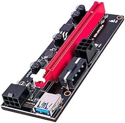 מחברים 60 סמ PCI -E מאריך PCI Express PCIE RISER כרטיס 1X עד 16X USB 3.0 SATA עד 6PIN מתאם