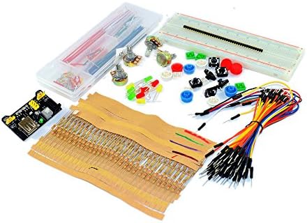 ערכת חלקים אלקטרוניים של טולאקו עבור קרש הלחם של Arduino Starter, כבל דופונט, נגדים, LED, חוטי מגשר