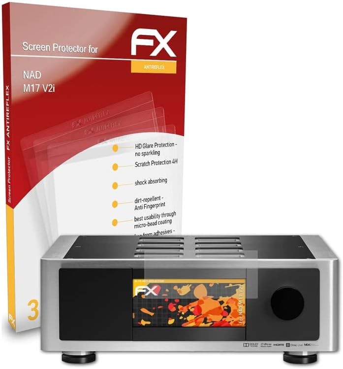 מגן מסך Atfolix התואם לסרט הגנת המסך של NAD M17 V2I, סרט מגן FX אנטי-רפלקטיבי וסופג זעזועים
