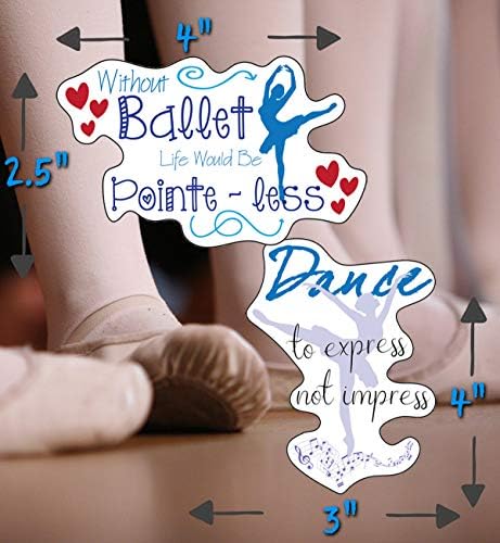 מדבקות Ballerina Asabee - מתנות בלט מושלמות לבנות - אטום למים, דביקים במיוחד ועמידים 100 אחוז
