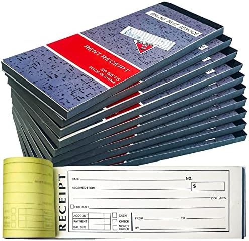 10 חבילה השכרה קבלת ספר עם פחמן עותק לשכפל 2 חלקים 50 סטים גודל: 8 איקס 2.75