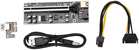 2 PCS PCI E 1X עד 16X כרטיס RISER, 6PIN SATA CABLE CABLE GPU כרטיס גרפיקה כרטיס גרפיקה כבלים כבלים מופעל
