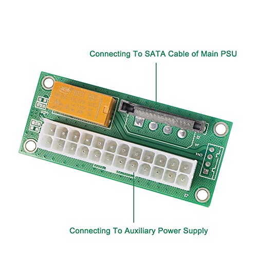 Meiriyfa Add2psu לוח כוח סינכרוני, ATX 24 pin ל- SATA כפול PSU מרובה מתאם אספקת חשמל מתאם מכשיר