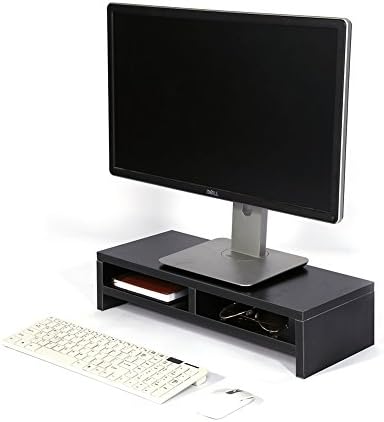שולחן עבודה 2 נדבך שולחן עבודה שחור 2 נדבך שולחן עבודה צג סטנד מדף מסד טלוויזיה מחשב נייד מחשב מסך משכים שחור