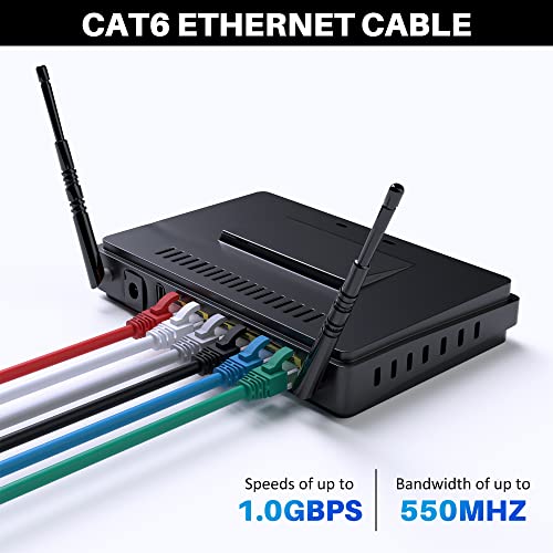 CAT 6 כבל אתרנט 125 רגל, כבל אינטרנט חתול 6, כבל תיקון CAT6, רשת, LAN, כבל RJ45 נטול נטול, תומך ב- CAT6/ CAT5E/
