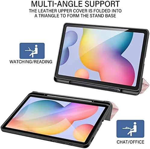 Deokke תואם ל- Samsung Galaxy Tab S6 Lite Case, 10.4 '' 2022/2020 דגם עם מחזיק עיפרון ומארז אחורי TPU רך,