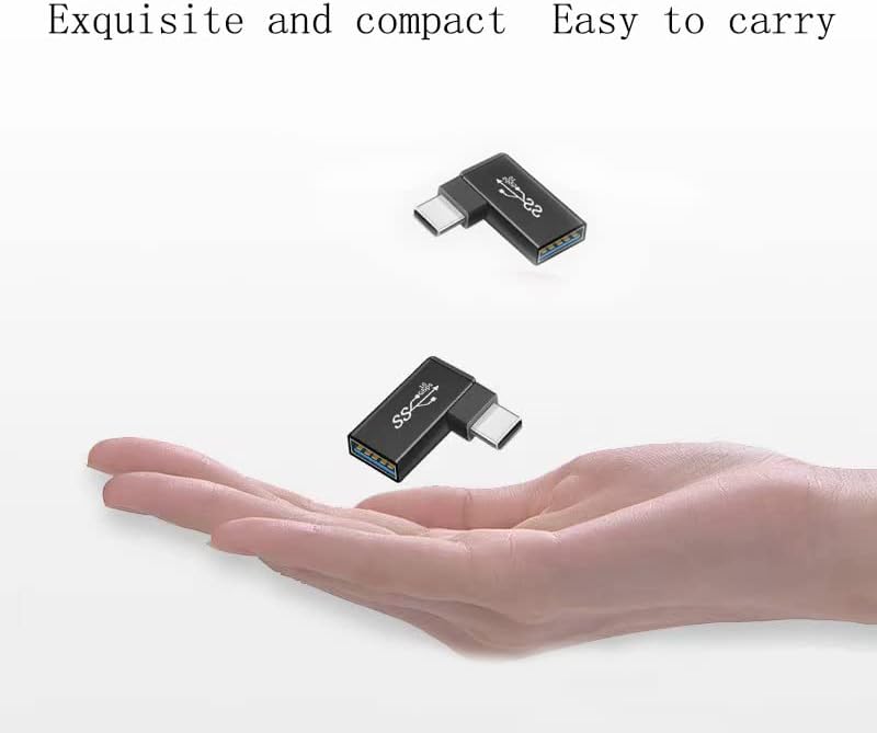 זווית ימנית USB C ל- USB 3.0 מתאם, 90 מעלות USB סוג C זכר ל- USB 3.0 מתאם נקבה העברת נתונים במהירות
