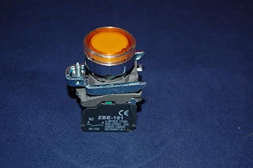 1PC 22 ממ LED צהוב מואר כפתורי כפתורים עם דחיפת סומק מתאימים XB4BW35G5 110V