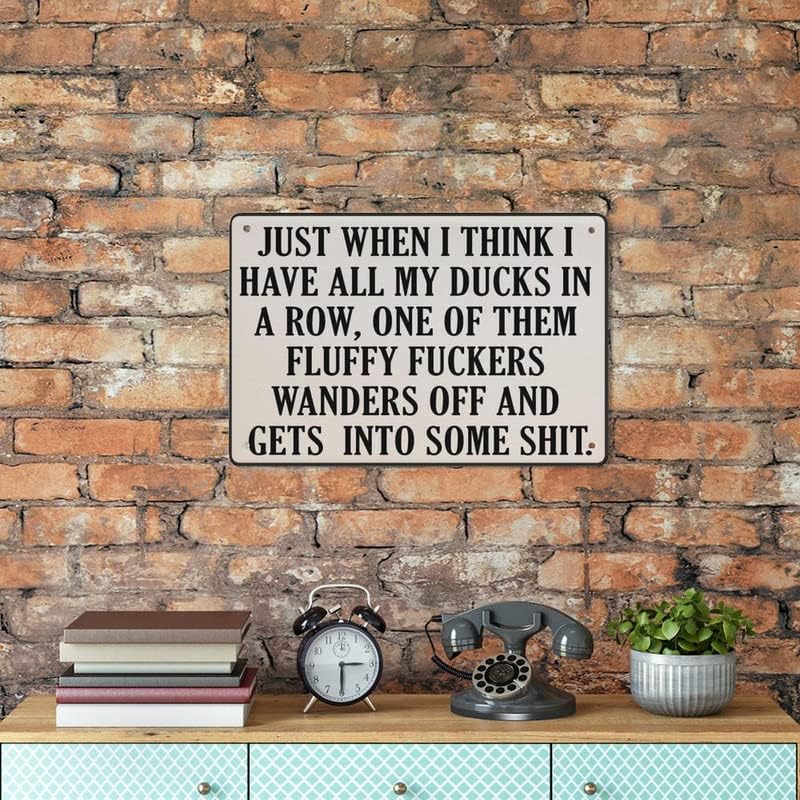 ברווזים בשורה עבודה מהבית מצחיק שולחן סימנים מצחיק משרד מתנות קללת מילת מתנות פח סימן מתכת סימן בציר