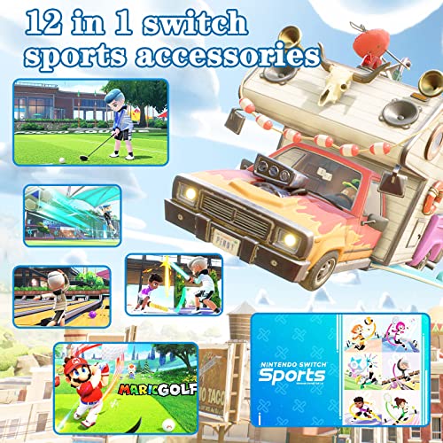Tusauw Nintendo Switch אביזרי ספורט 12 בערכת ערכה 1 מתג ספורט אביזרי ספורט למשחק ספורט מתג נינטנדו, מחבטי טניס,