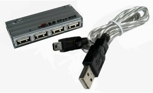 כבלים ללא הגבלה USB 2.0 4-יציאות, כסף