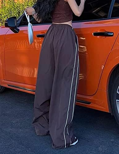 מכנסי מצנח לינג'יאזי מלחמה רגל רחבה המותניים אלסטיות y2k מכנסי טרנינג מכנסיים בגדי רחוב