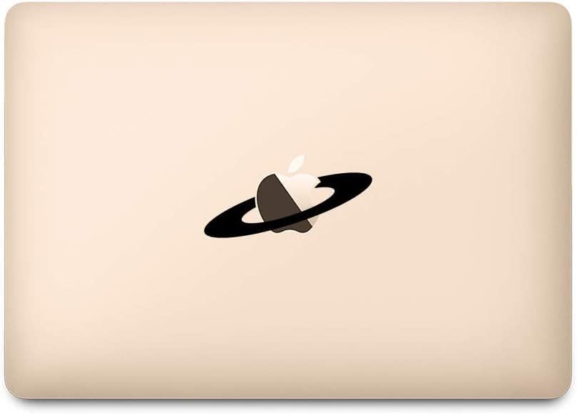 חנות חביבה MacBook Pro 13/15 /12 מדבקת מדבקה של מקבוק טבעת סטורן טבעת גלקסי כוכב הלכת לבן M838-W