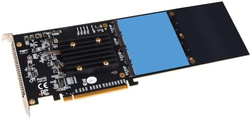 Sonnet M.2 4x4 PCIE 3.0 כרטיס עד ארבעה M.2 NVME SSDS - מהדורה שקטה