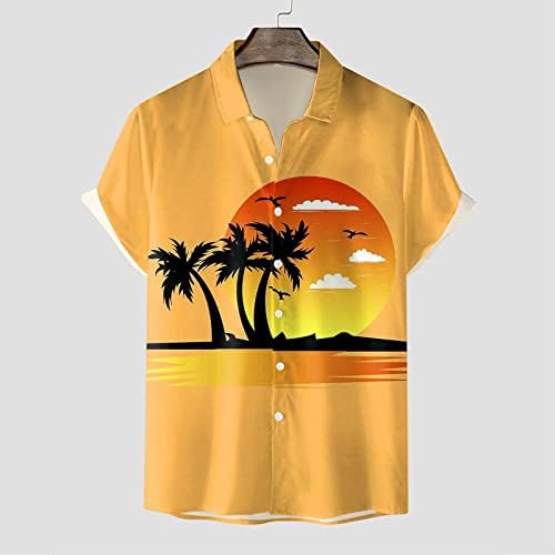 Xxbr 2023 גברים חדשים קיץ אופנה חולצה עליונה חוף פנאי חוף חוף חולצה מודפסת כפתור אלגנטי עליון שומר