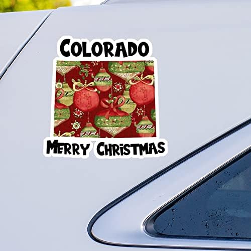 קולורדו מדינת בית מדבקות חג המולד עכברים חג המולד בקולורדו מפת מכונית מדבקות קישור חג המולד מדבקות