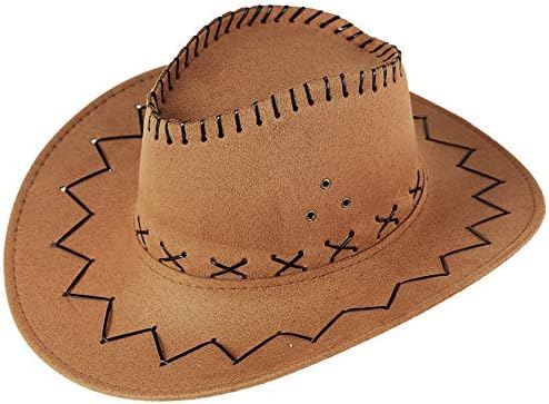 יוניסקס מערב קאובוי כובע כובע מונגולי, גברים, כובע כדור שמש כובע כדור דשא מתכוונן UPF 50+ וכובעי אופנה לנשים