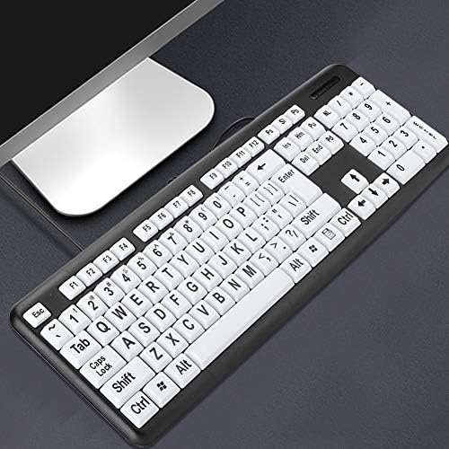 104 מפתחות גדול מפתח מקלדת שחור נמוך ראיית מקלדת קווית מחשב מקלדת ישן אנשים מקלדת עם לבן גדול