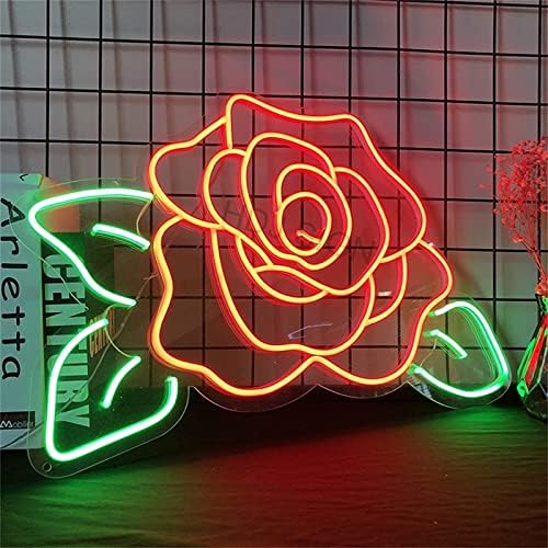 DVTEL פרח ורד שלט ניאון שלט LED דוגמנות אור אור אותיות זוהרות שלט לוח אקרילי ניאון דקורטיבי אור