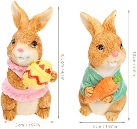 עיצוב פסחא של גלפאדה 2 יחידות קישוטי ארנב פסחא מתנות פסלוני ארנבות לילדים עיצוב הבית לאביזרי שולחן קישוטי פסחא