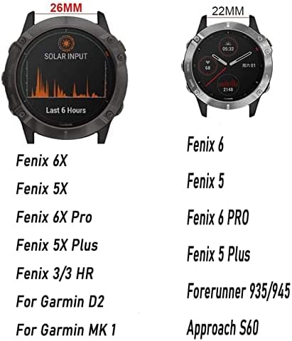 DAIKMZ 26 22 ממ סיליקון מהיר שחרור מהיר רצועת שעון עבור Garmin Fenix ​​6X 6S Pro 5x 5 פלוס