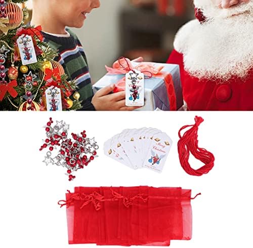 AATRAAY 20 סטים לקישוט חג המולד מכוכב מחזיק מפתח מעודן לעץ חג המולד מעודן מתנות תליון לבית המסיבות
