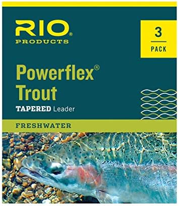 מוצרי Rio Powerflex Trout 7.5ft Leader, קו זבוב מחודד מים מתוקים, 3 חבילה