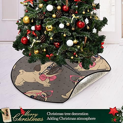 כלבי שרבוט פונים לחג המולד מחצלת עץ עמיד למים עמד