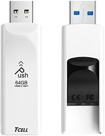 TCELL PUSH 64GB USB 3.2 GEN1 USB כונן הבזק קריאה מהירות עד 100MB/S, זיכרון נשלף למקל אחסון אחסון