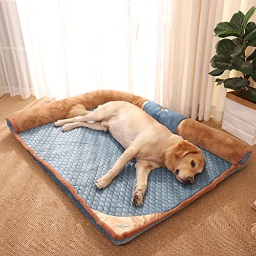Fupeiwens רך חיות מחמד כלב מיטות ספה עם צעצועים לחיות מחמד, כרית כרית כלבים גדולה מחצלת רועה גרמני L ספה בצורת