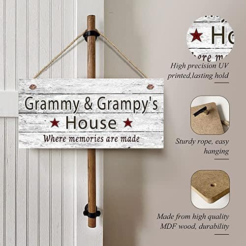 שלט הבית של גראמי וגרמפי, בו מיוצרים זיכרונות, מלאכת מתנה של לוח עץ תלייה שלט קיר לסבא וסבתא