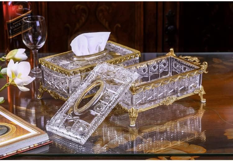 SDGH Crystal זכוכית קופסת רקמות סלון בית קפה שולחן קפה קופסת חדר אוכל קופסה