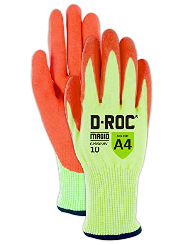 MAGID D-ROC 13 מד HI-vis Nitrix Technology Technology Glove עבודה-Cut Level A4