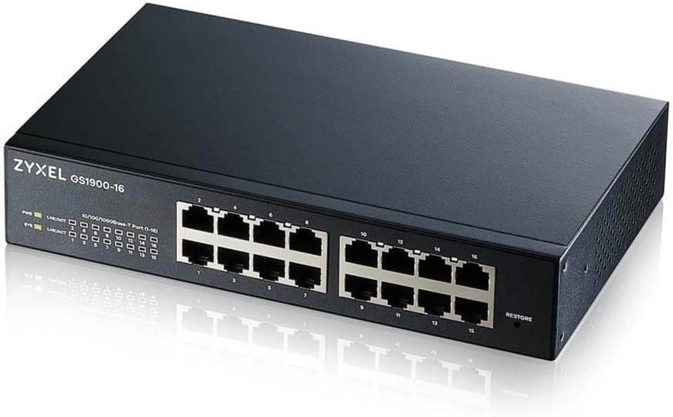 Zyxel 8 -Port Gigabit Ethernet מתג חכם - ניהול ענן של ערפילית, אופציונלית, שולחן עבודה או קיר, הגנה