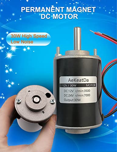 Aekeatda 30W במהירות גבוהה מנוע מגנט DC קבוע, מנוע הילוך חשמלי הפיך 12V/24V